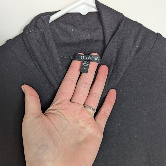 Eileen Fisher Black Turtleneck Long Sleeve Top sz M - Picture 3 of 5